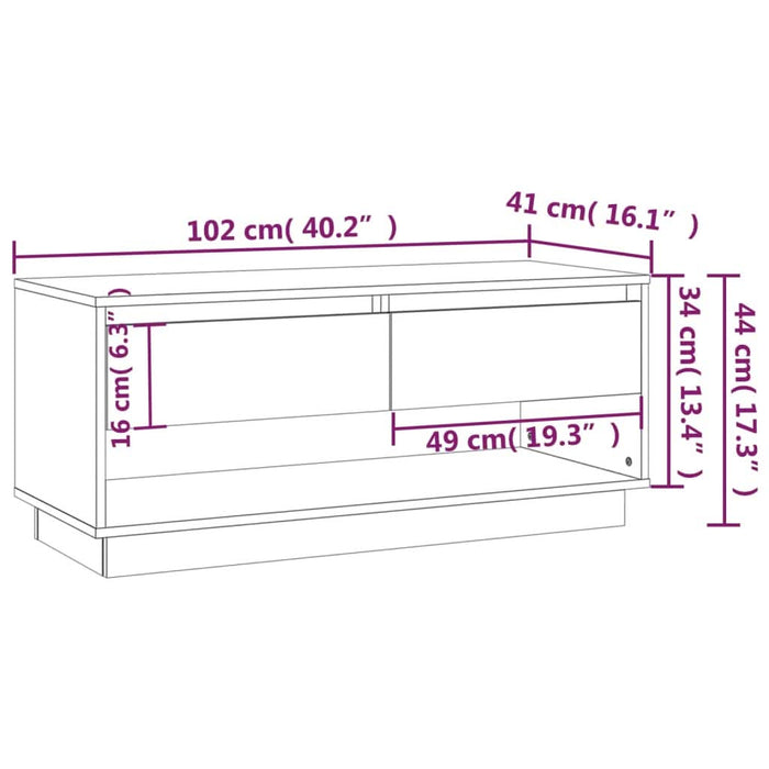 Comodă TV, gri beton, 102x41x44 cm, PAL - WALTI WALTI