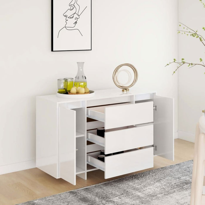 Servantă cu 3 sertare, alb extralucios, 120x41x75 cm, PAL - WALTI WALTI