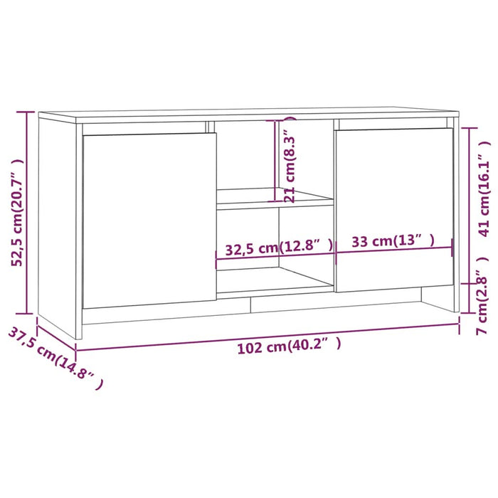 Comodă TV, stejar sonoma, 102x37,5x52,5 cm, PAL - WALTI WALTI
