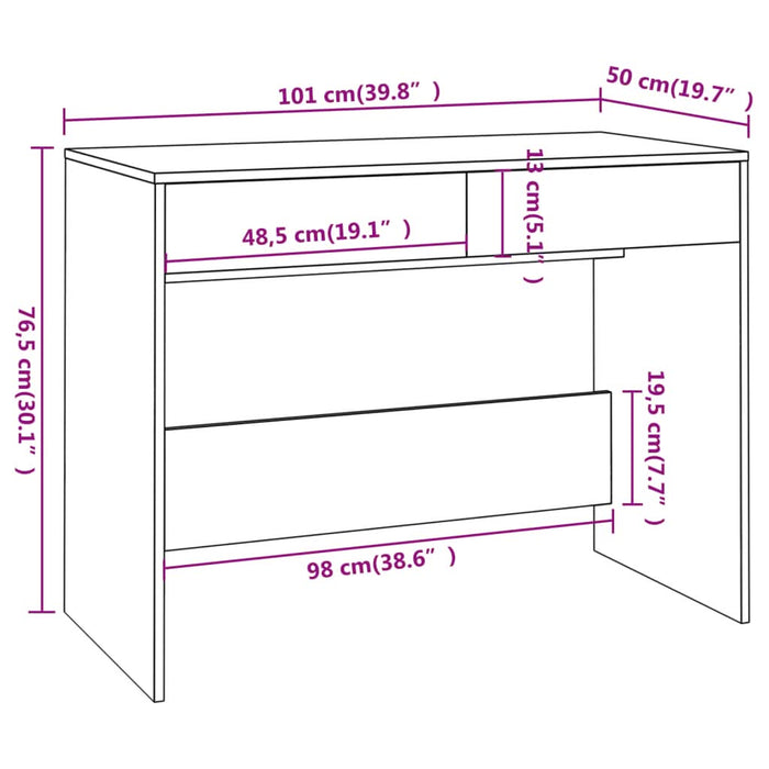 Birou, gri sonoma, 101 x 50 x 76,5 cm, PAL - WALTI WALTI