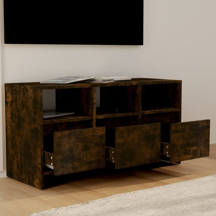 Comodă TV, stejar fumuriu, 102x37,5x52,5 cm, lemn prelucrat - WALTI WALTI