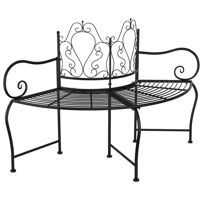 Bancă circulară de copac, negru, 150 cm, oțel - WALTI WALTI
