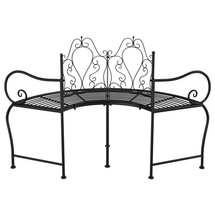 Bancă circulară de copac, negru, 150 cm, oțel - WALTI WALTI