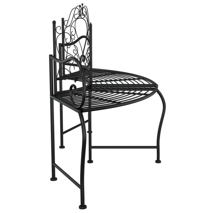 Bancă circulară de copac, negru, 150 cm, oțel - WALTI WALTI