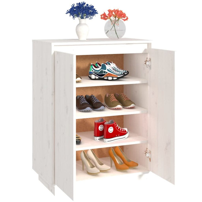 Pantofar, alb, 60x35x80 cm, lemn masiv de pin - WALTI WALTI