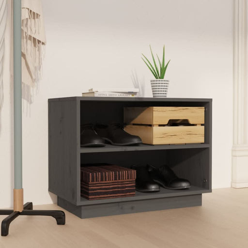 Dulap pantofi, gri, 60x34x45 cm, lemn masiv de pin - WALTI WALTI