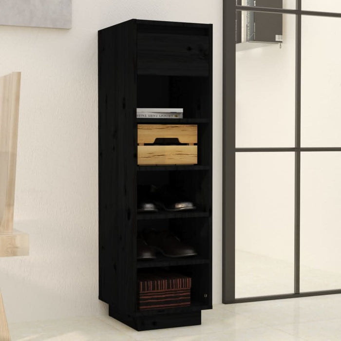 Pantofar, negru, 34x30x105 cm, lemn masiv de pin - WALTI WALTI