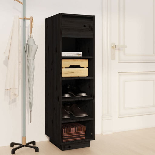 Pantofar, negru, 34x30x105 cm, lemn masiv de pin - WALTI WALTI