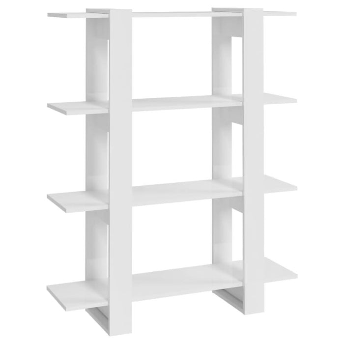 Bibliotecă/Separator cameră, alb extralucios, 100x30x123,5 cm - WALTI WALTI
