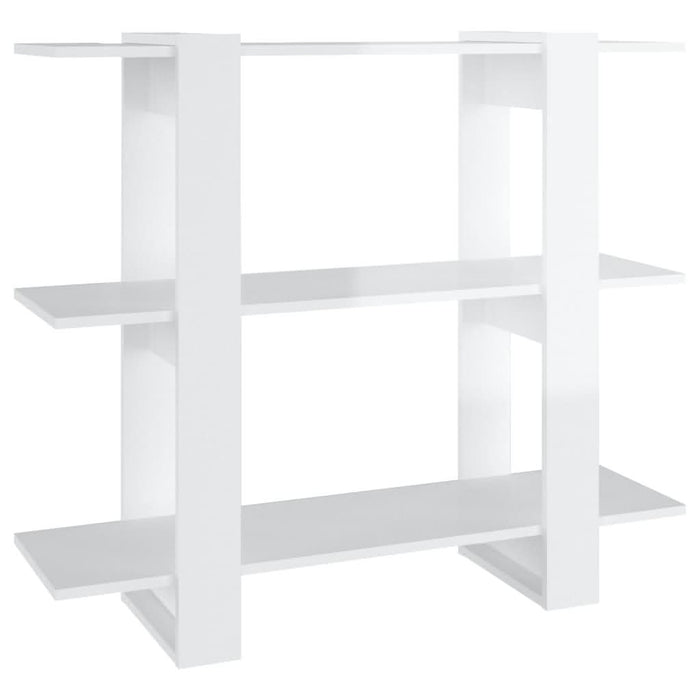 Bibliotecă/Separator cameră, alb extralucios, 100x30x87 cm - WALTI WALTI