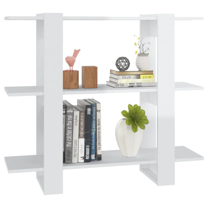 Bibliotecă/Separator cameră, alb extralucios, 100x30x87 cm - WALTI WALTI