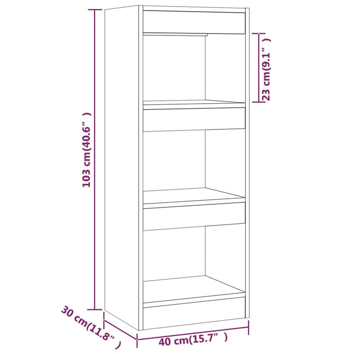 Bibliotecă/Separator cameră, stejar sonoma, 40x30x103 cm, PAL - WALTI WALTI