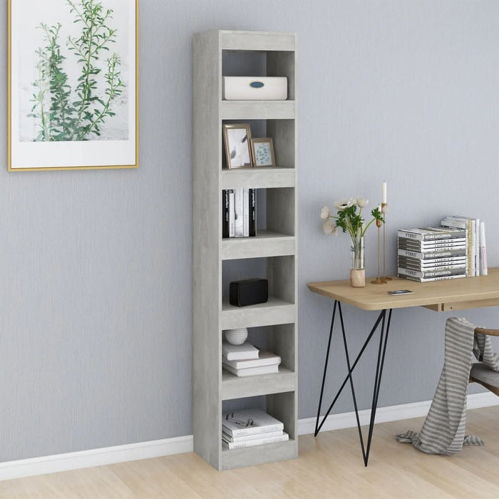Bibliotecă/Separator cameră, gri beton, 40x30x198 cm - WALTI WALTI