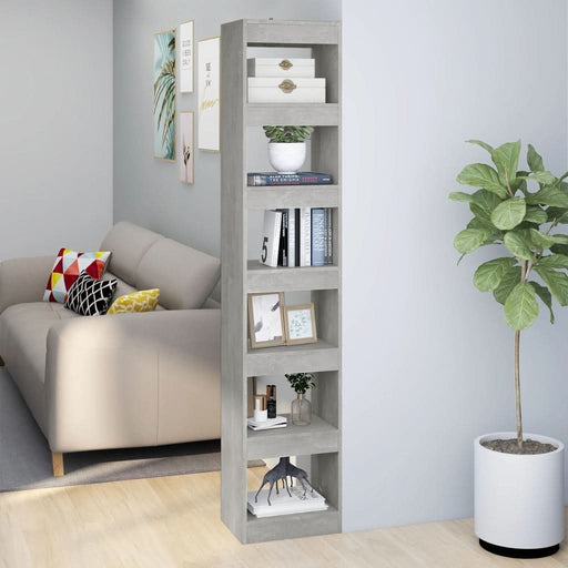 Bibliotecă/Separator cameră, gri beton, 40x30x198 cm - WALTI WALTI
