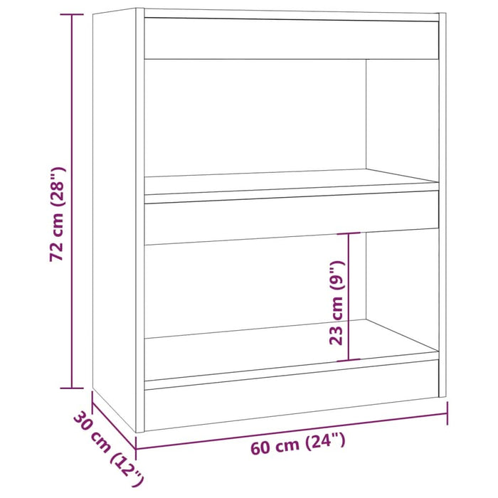 Bibliotecă/Separator cameră, alb, 60x30x72 cm - WALTI WALTI