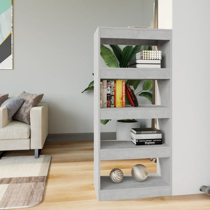 Bibliotecă/Separator gri beton 60x30x135cm lemn prelucrat - WALTI WALTI