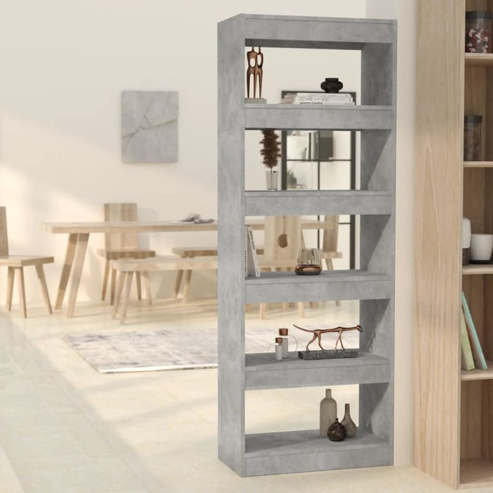 Bibliotecă/Separator cameră, gri beton, 60x30x166 cm, PAL - WALTI WALTI