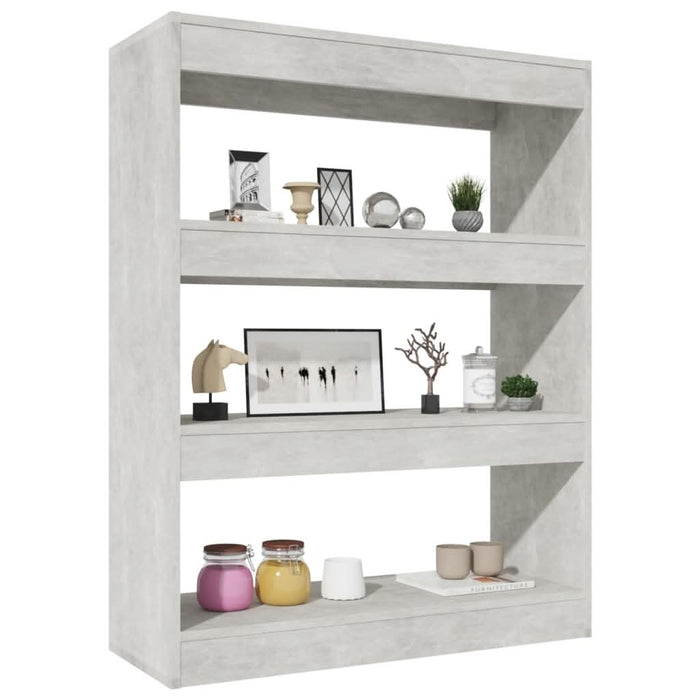 Bibliotecă/Separator cameră gri beton 80x30x103cm lemn compozit - WALTI WALTI