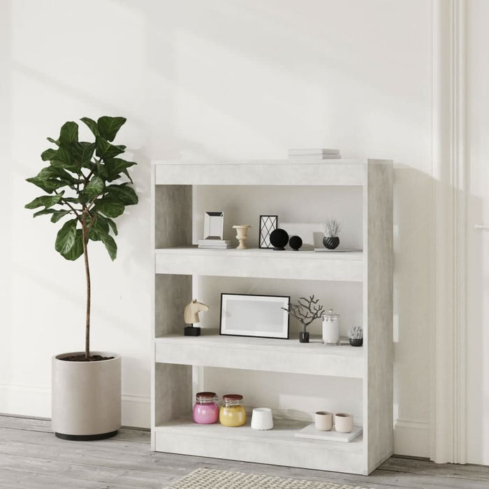 Bibliotecă/Separator cameră gri beton 80x30x103cm lemn compozit - WALTI WALTI
