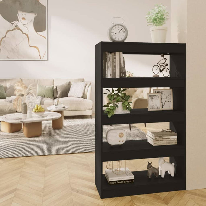 Bibliotecă/Separator cameră, negru, 80x30x135 cm, PAL - WALTI WALTI
