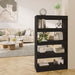 Bibliotecă/Separator cameră, negru, 80x30x135 cm, PAL - WALTI WALTI