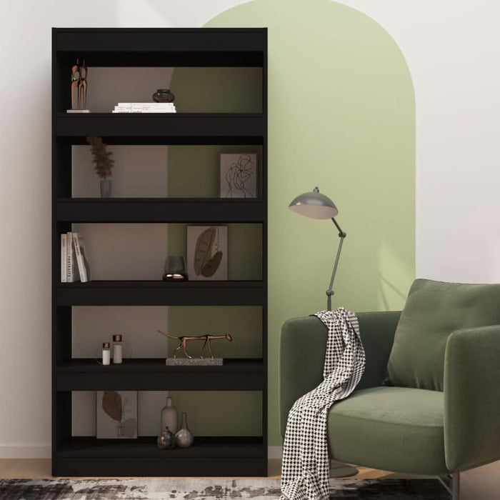 Bibliotecă/Separator cameră, negru, 80x30x166 cm, PAL - WALTI WALTI