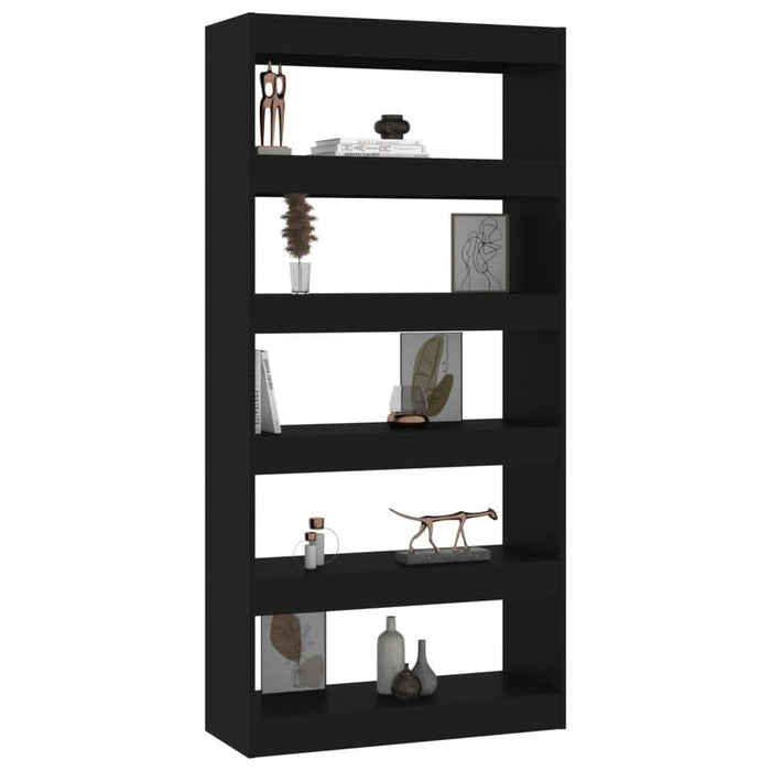 Bibliotecă/Separator cameră, negru, 80x30x166 cm, PAL - WALTI WALTI
