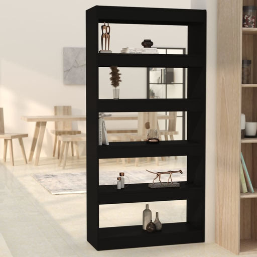 Bibliotecă/Separator cameră, negru, 80x30x166 cm, PAL - WALTI WALTI