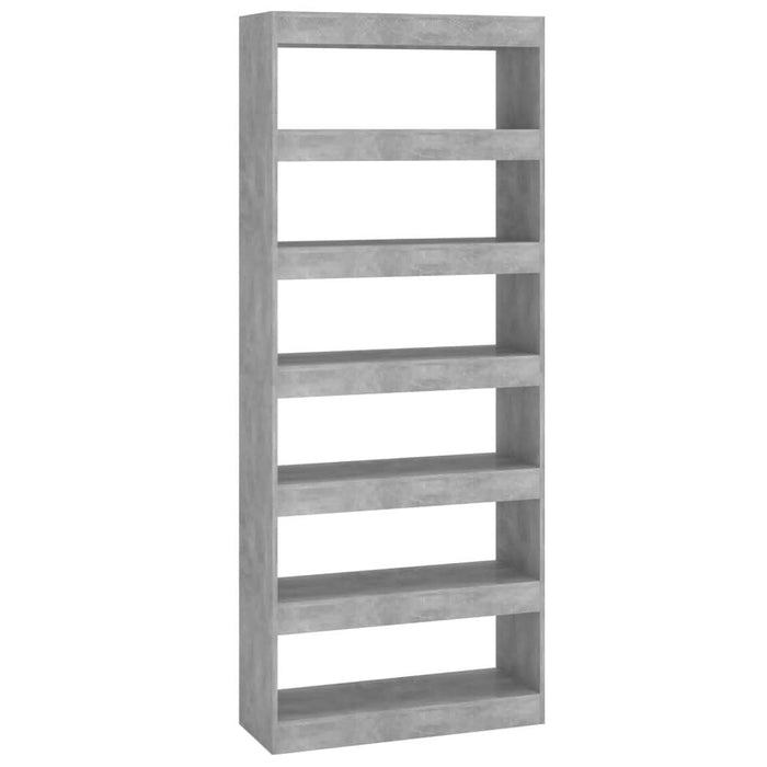Bibliotecă/Separator cameră, gri beton, 80x30x198 cm, PAL - WALTI WALTI