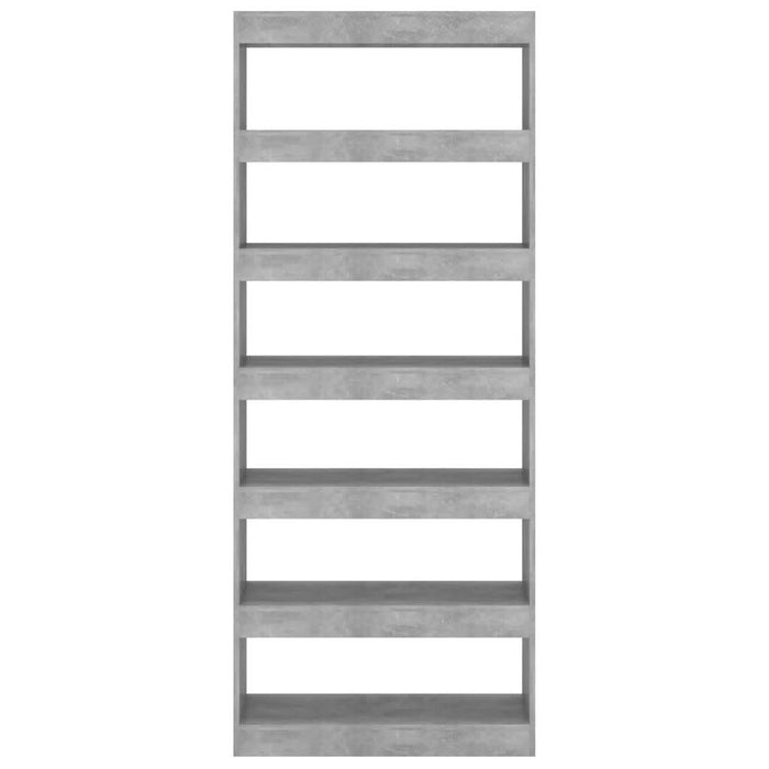 Bibliotecă/Separator cameră, gri beton, 80x30x198 cm, PAL - WALTI WALTI