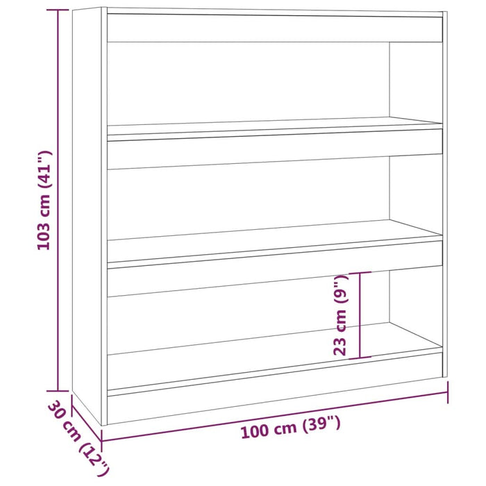 Bibliotecă/Separator cameră, alb, 100x30x103 cm - WALTI WALTI
