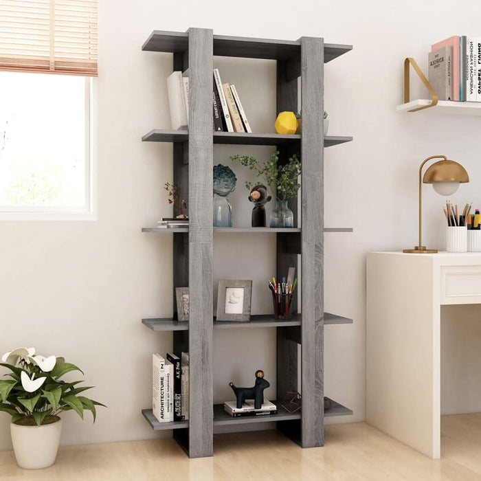 Bibliotecă/Separator cameră, gri sonoma, 80x30x160 cm, PAL - WALTI WALTI