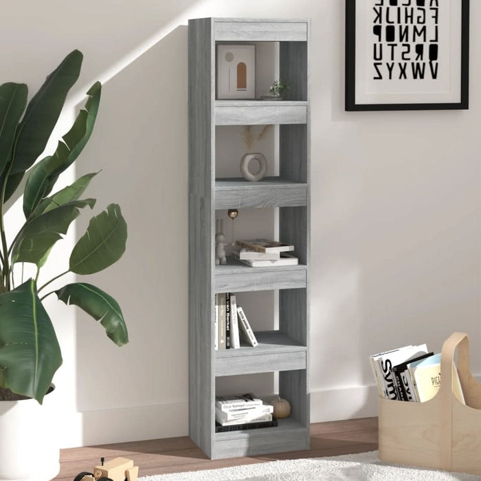 Bibliotecă/Separator cameră, gri sonoma, 40x30x166 cm - WALTI WALTI