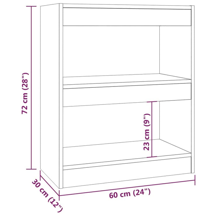 Bibliotecă/Separator cameră, gri sonoma, 60x30x72 cm, PAL - WALTI WALTI