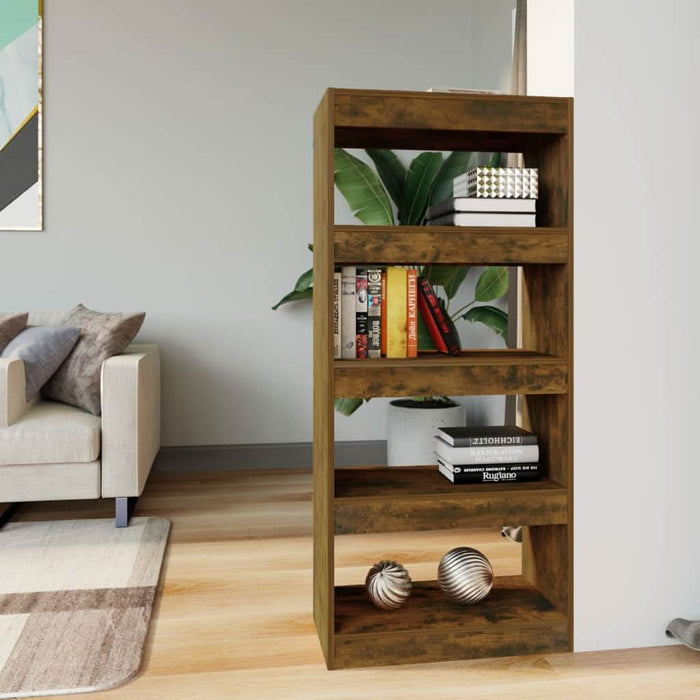 Bibliotecă/Separator stejar fumuriu 60x30x135 cm lemn prelucrat - WALTI WALTI