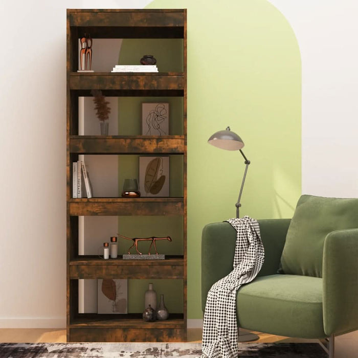 Bibliotecă/Separator cameră, stejar afumat, 60x30x166 cm, PAL - WALTI WALTI
