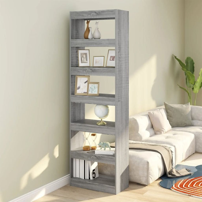 Bibliotecă/Separator cameră, gri sonoma, 60x30x198 cm - WALTI WALTI