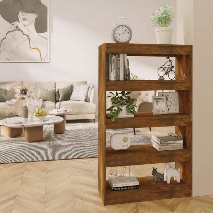 Bibliotecă/Separator cameră, stejar fumuriu, 80x30x135 cm PAL - WALTI WALTI