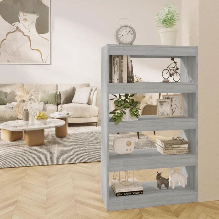 Bibliotecă/Separator cameră, gri sonoma, 80x30x135 cm, PAL - WALTI WALTI
