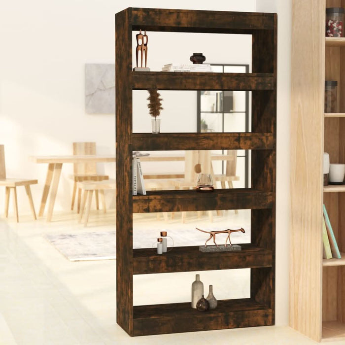 Bibliotecă/Separator cameră, stejar fumuriu, 80x30x166 cm, PAL - WALTI WALTI