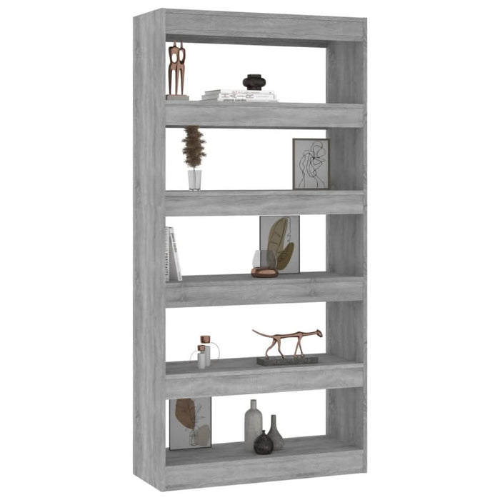 Bibliotecă/Separator cameră, gri sonoma, 80x30x166 cm, PAL - WALTI WALTI
