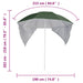 Umbrelă de plajă cu pereți laterali verde 215 cm - WALTI WALTI