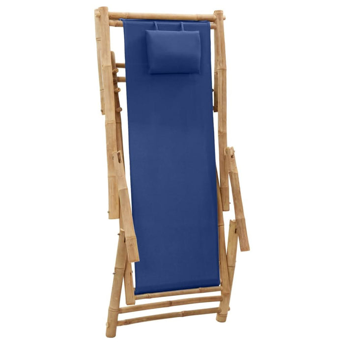 Scaun pliabil, bleumarin, bambus și pânză - WALTI WALTI