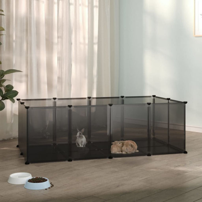 Cușcă pentru animale mici, negru, 144x74x46,5 cm, PP și oțel - WALTI WALTI