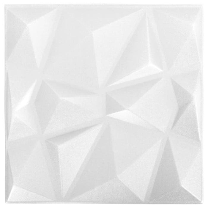 Panouri de perete 3D 12 buc. alb 50x50 cm model diamant 3 m² - WALTI WALTI