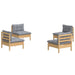 Set mobilier grădină cu perne, 4 piese, gri, lemn de pin - WALTI WALTI