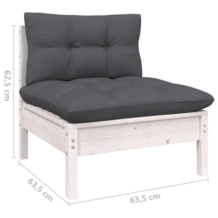 Set mobilier grădină cu perne antracit, 4 piese, lemn de pin - WALTI WALTI