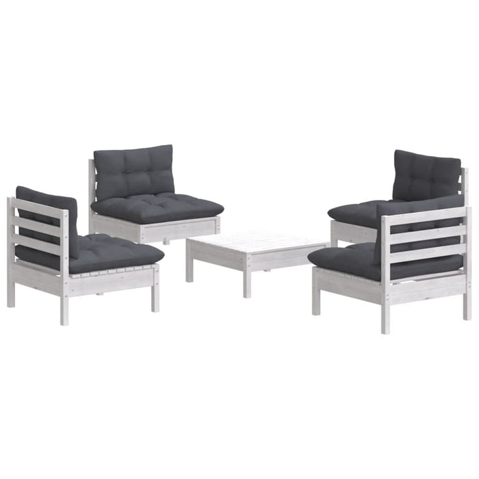 Set mobilier grădină cu perne antracit, 5 piese, lemn de pin - WALTI WALTI