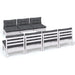 Set mobilier de grădină cu perne antracit, 8 piese, lemn de pin - WALTI WALTI