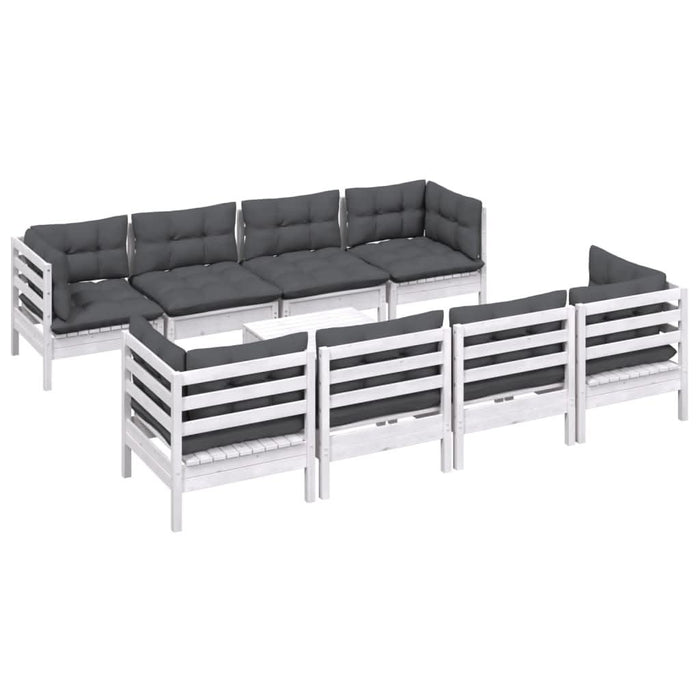 Set mobilier de grădină cu perne, 9 piese, lemn masiv de pin - WALTI WALTI